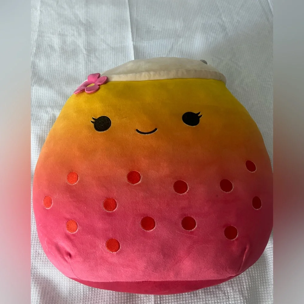 Squishmallows Pink Plush with Orange Accents